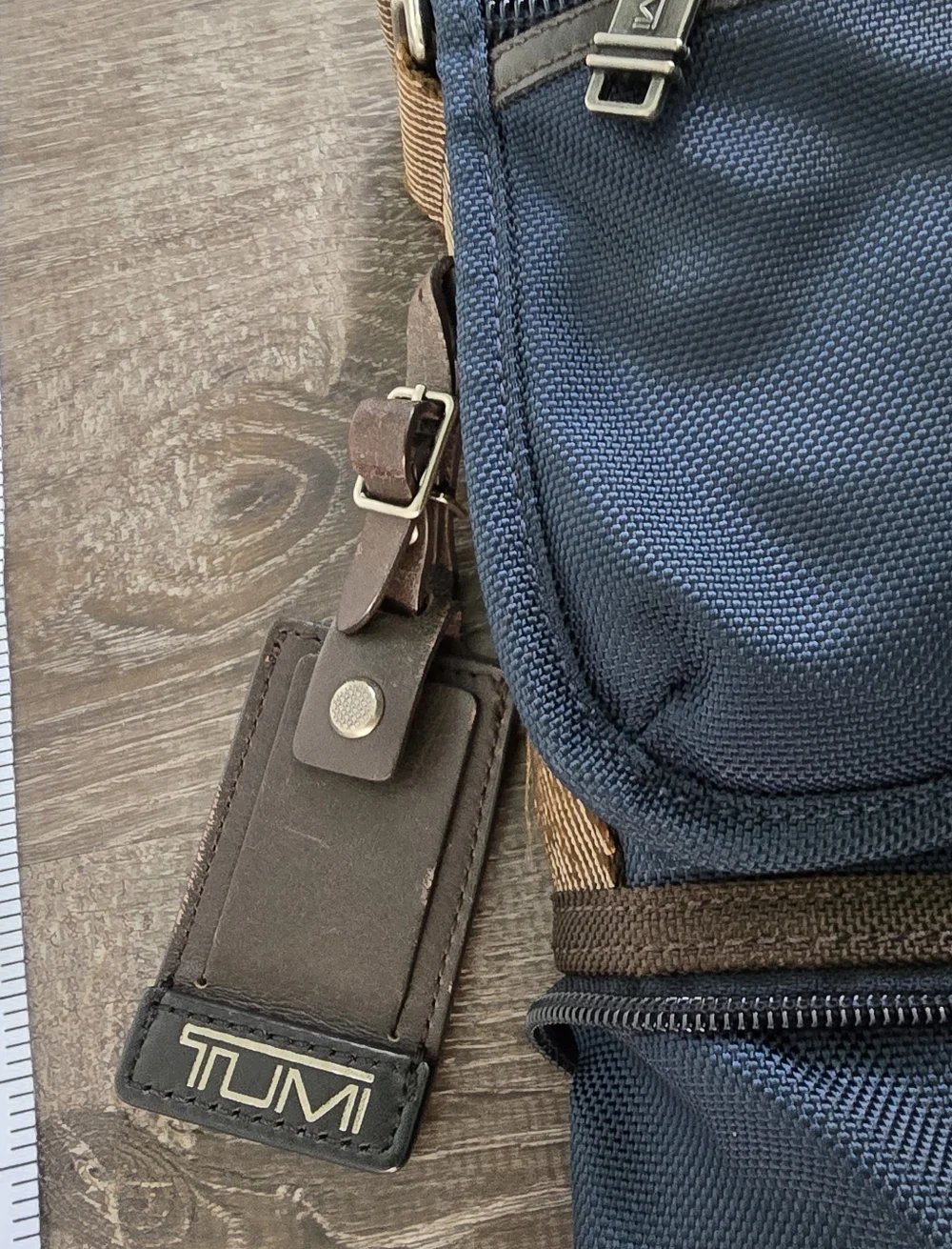 Tumi Navy and Brown Men's Extendable Messenger Bag